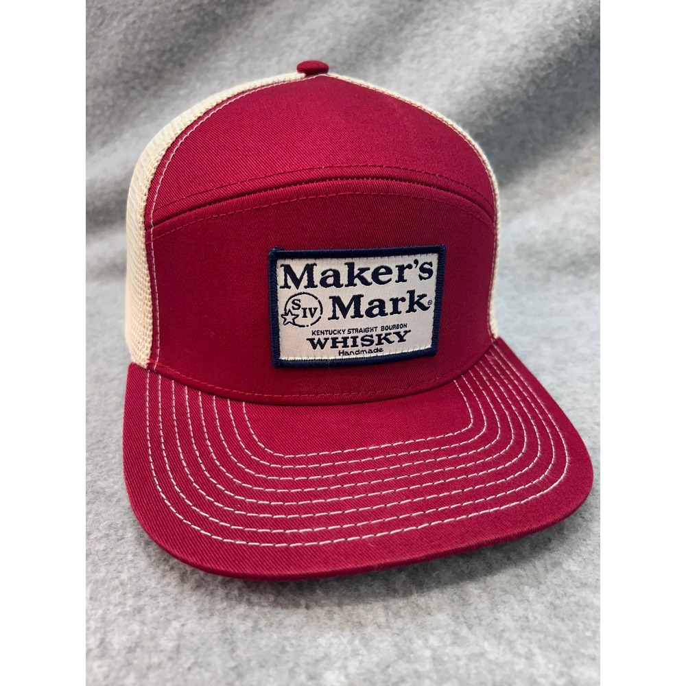 Maker's Mark Whisky Patch Unisex Red Maker's Mark Trucker Hat Snapback OSFM